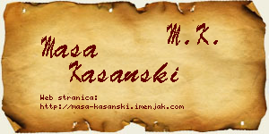Maša Kašanski vizit kartica